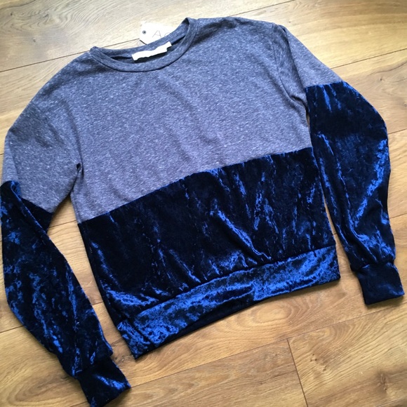 COLOR BLOCK JERSEY AND VELVET - Picture 2 of 6